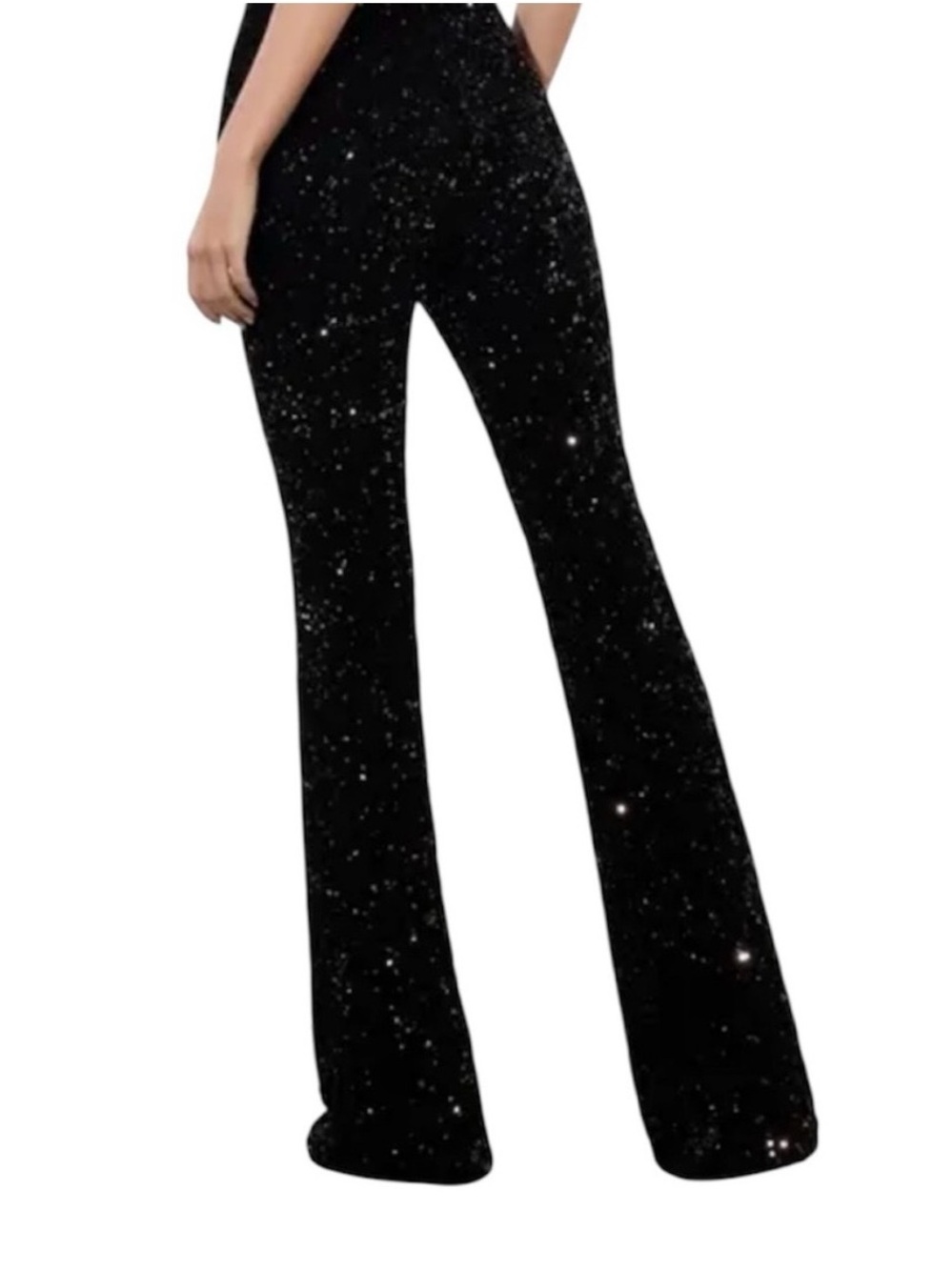 Melrose and Market Black Sequin Flare Pants - Picture 4 of 6
